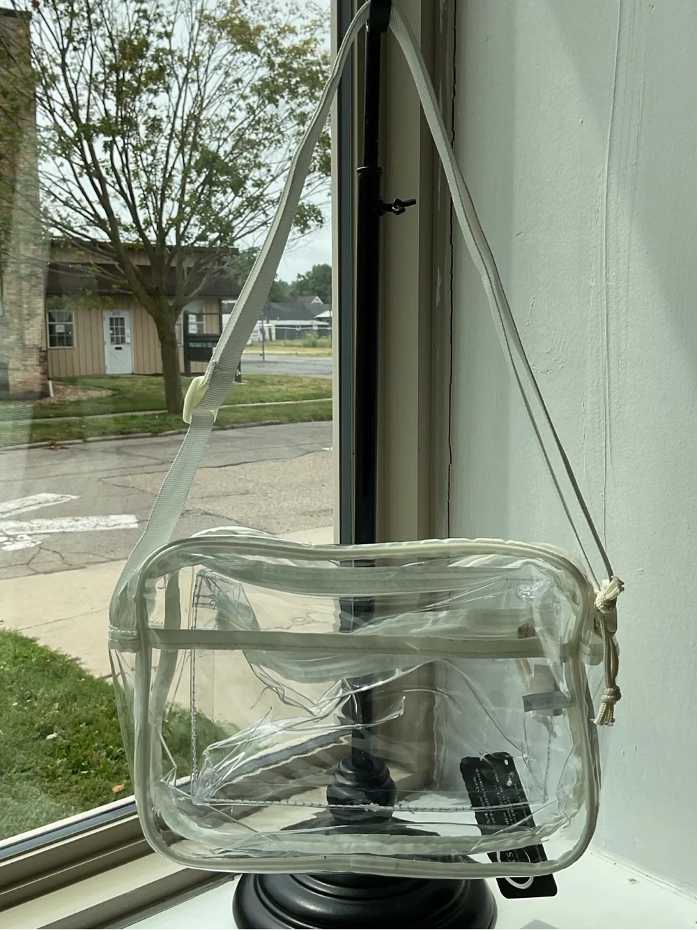 Clear Stadium Approved Crossbody Bag | White Trim | Concert & Game Day Purse